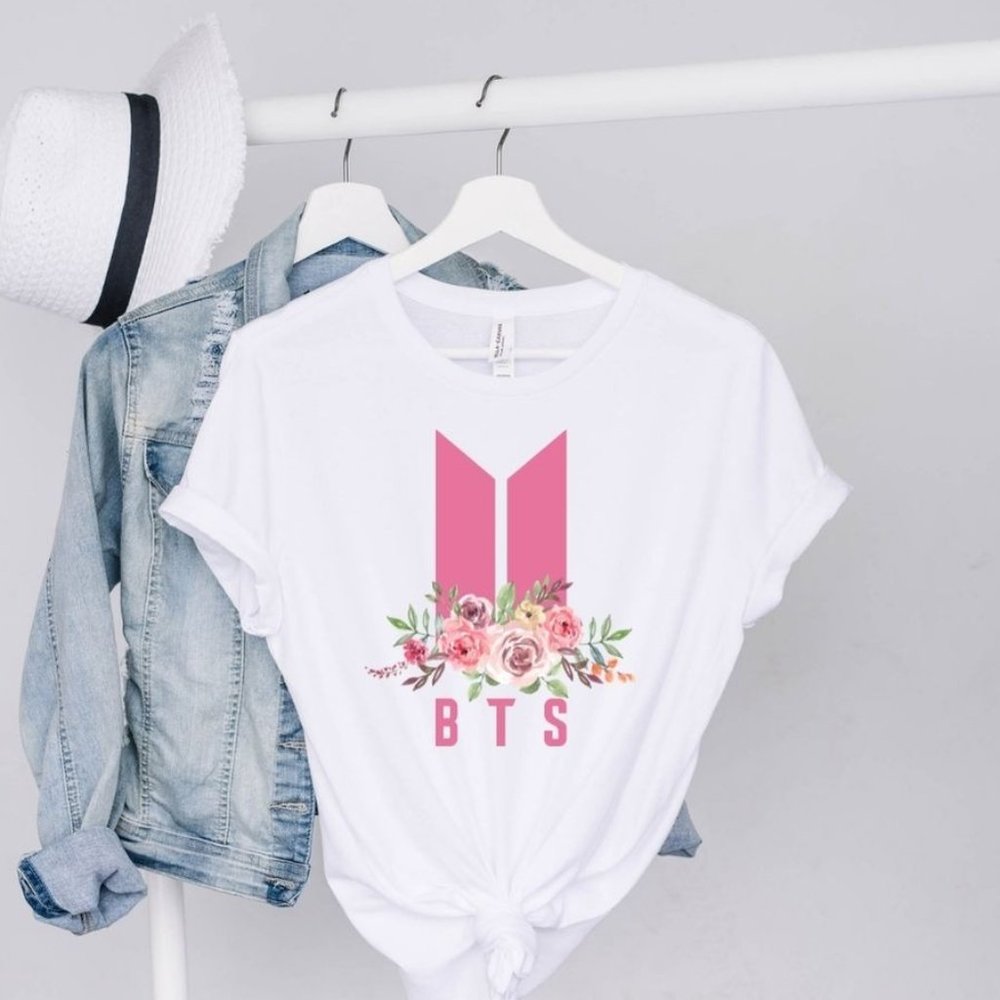 BTS Floral Logo Graphic Tee